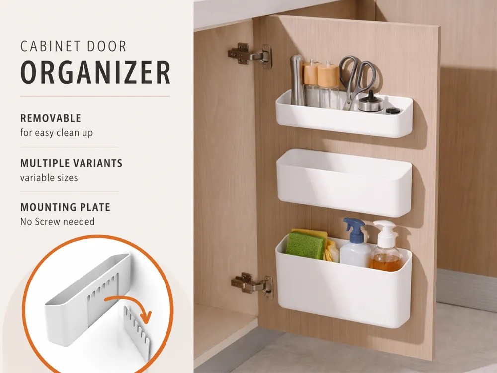 Organizador: Cabinet Door Organizer – Use Unused Space. Referencia del modelo original.