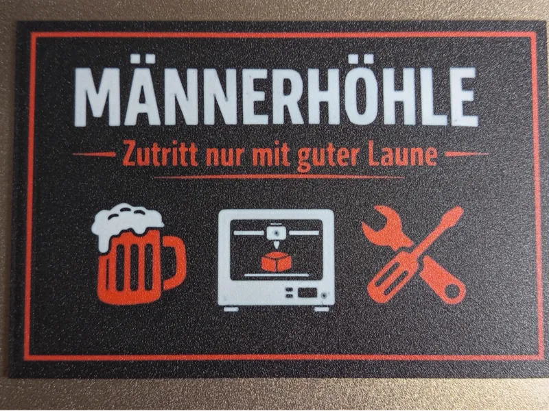 Tür Schild Männerhöhle