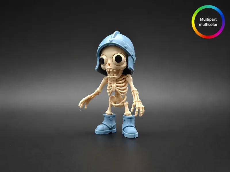 Goofy Skeleton Warrior Multi-Part Multi-color Toy