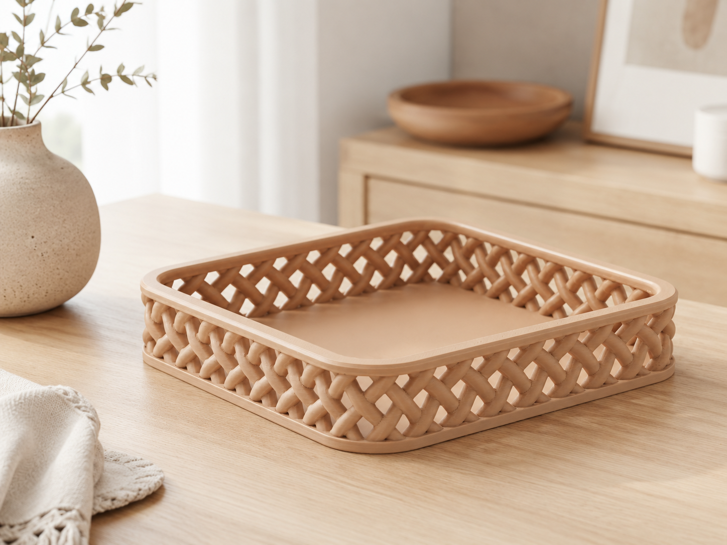 Woven Basket Valet Tray - Rattan Style