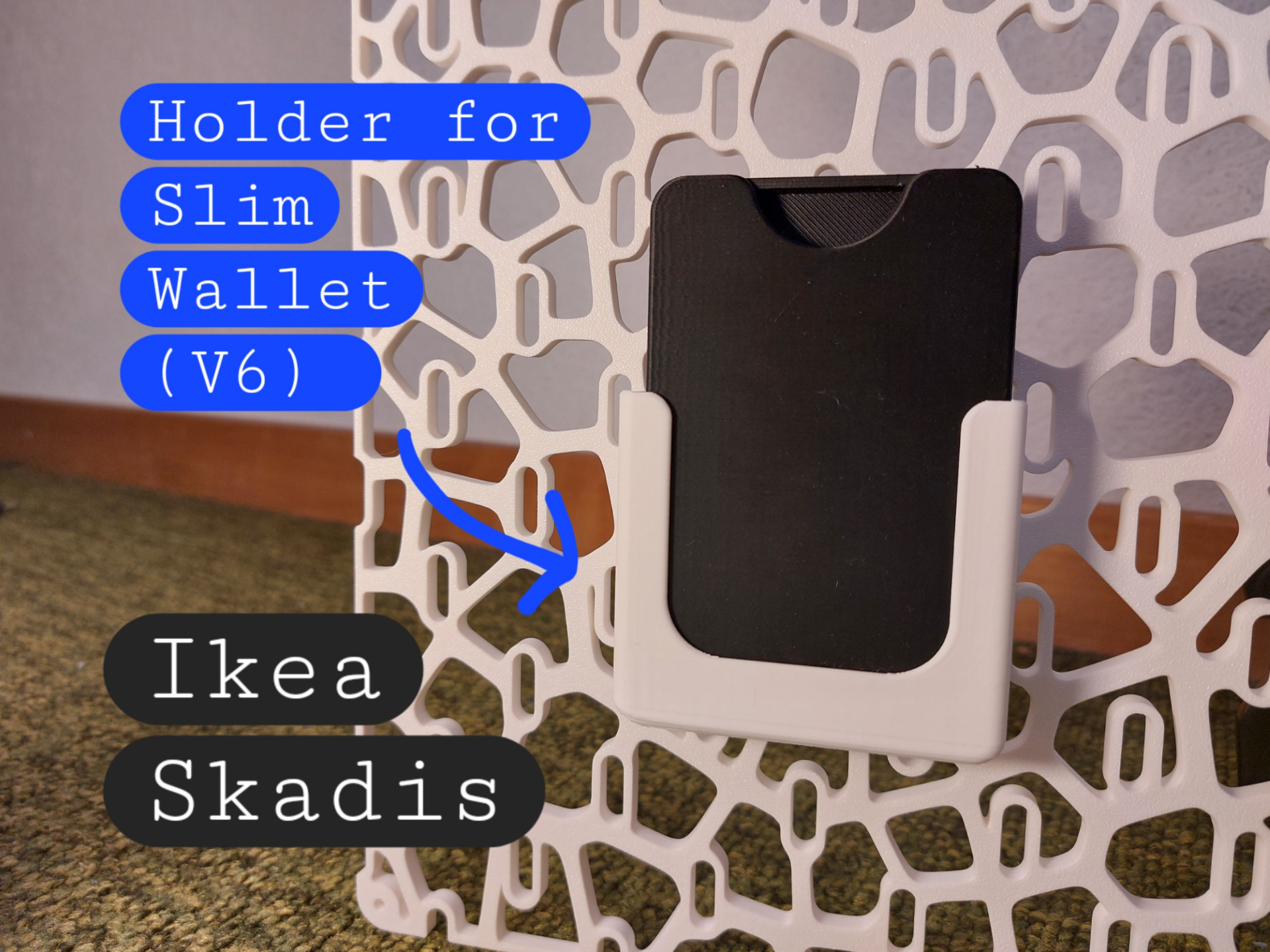 Holder for Slim Wallet (V6) Ikea Skadis