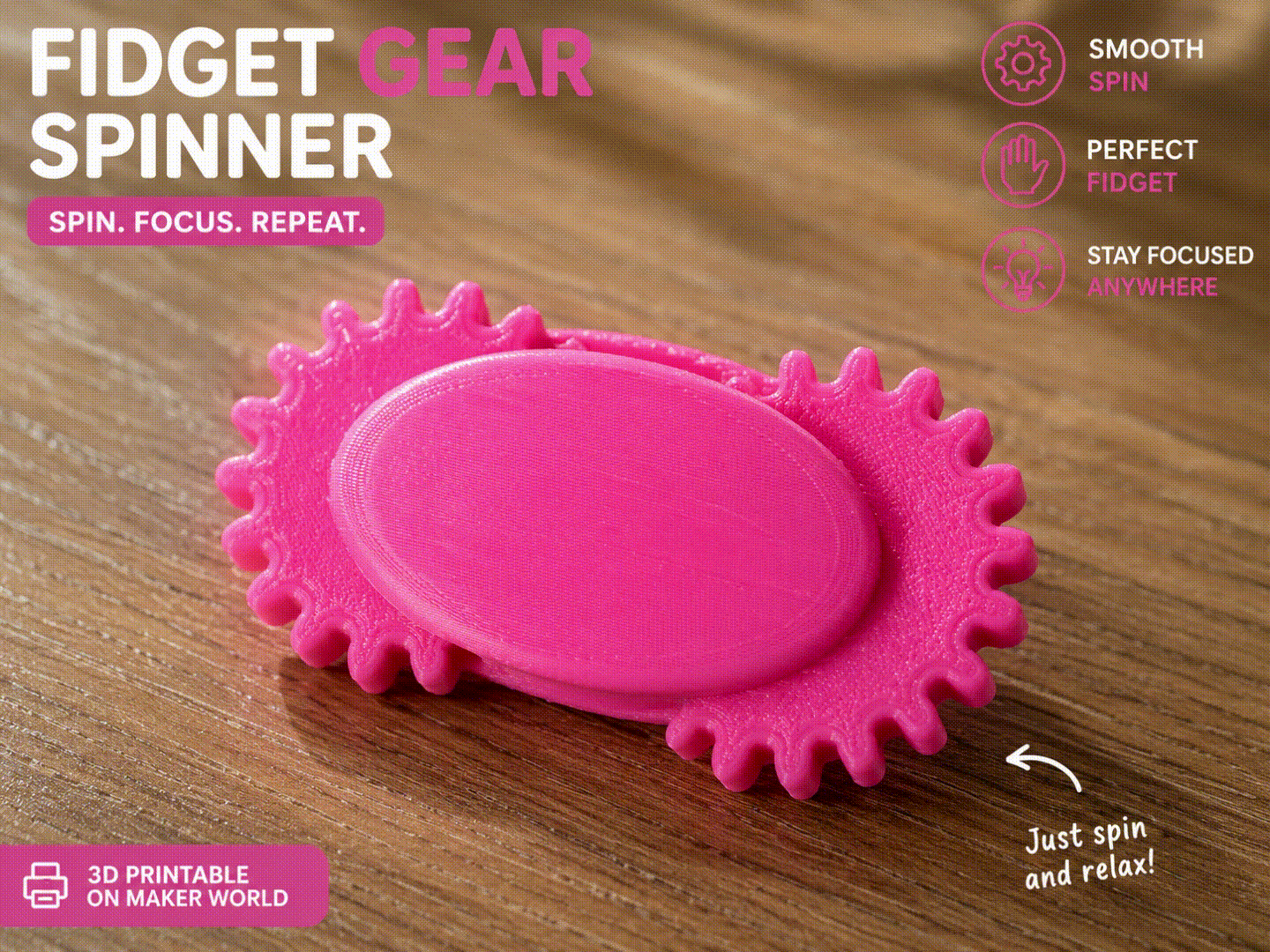 Smooth-Spin Dual Gear Fidget Toy