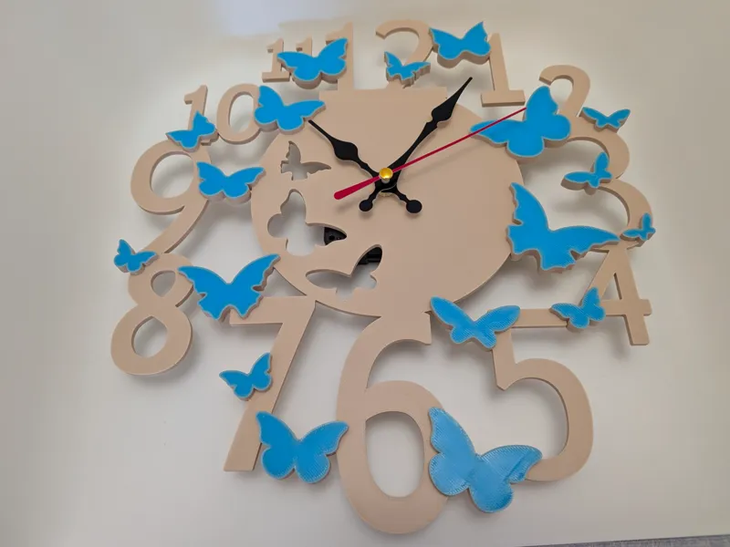 Clock with butterflies