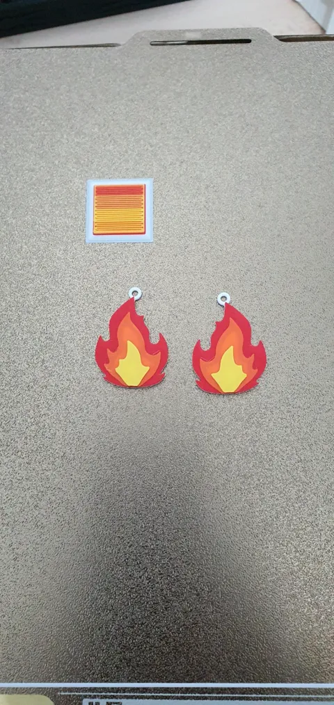 Fire flame earrings view 4