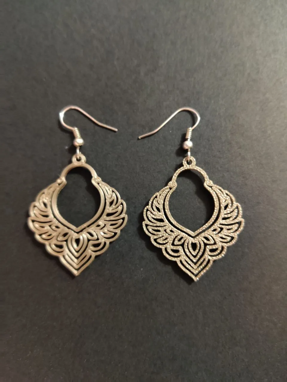 Indian Phoenix Filigree Earrings view 2