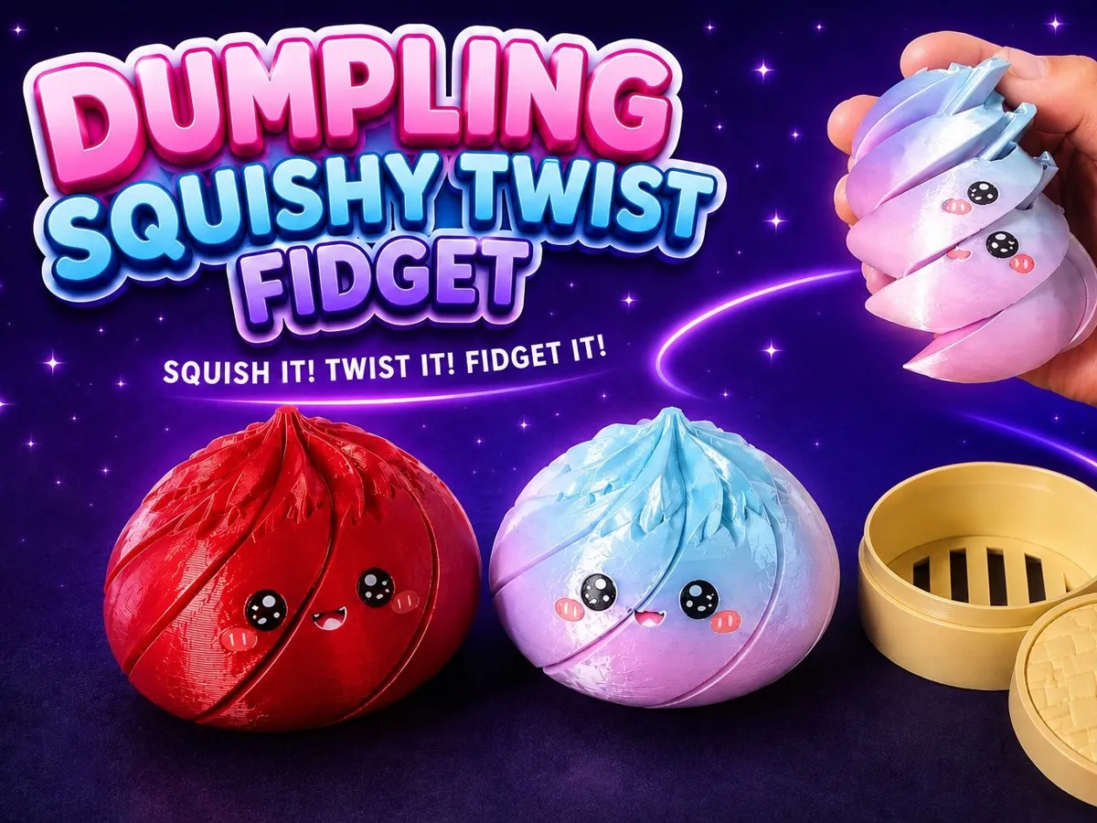 Dumpling Squishy Twist Fidget - Toys - PLA - 3D printed product