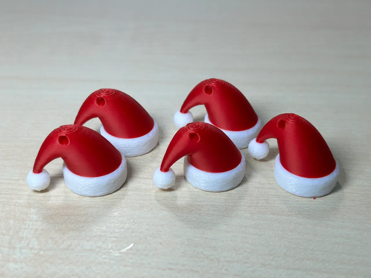 Santa hat earrings view 2