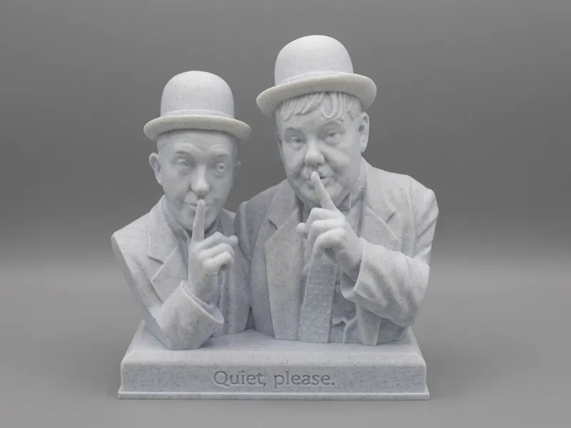 Quiet, Please. Laurel and Hardy bust