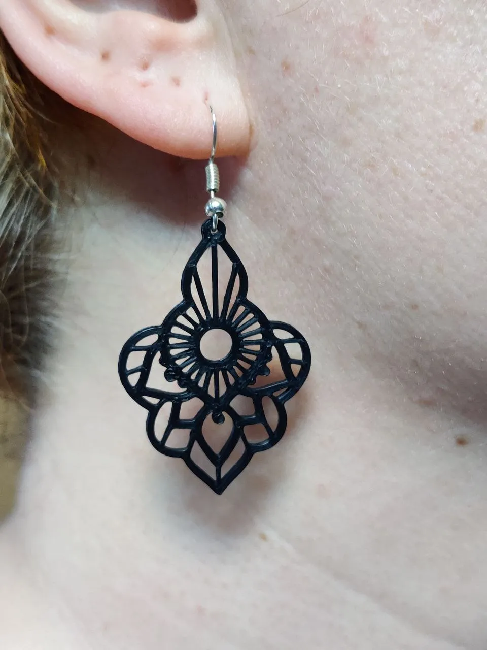 Indian Ornamental Teardrop - Geometric Earrings view 3