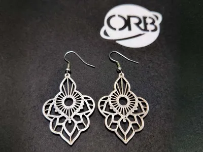 Indian Ornamental Teardrop - Geometric Earrings