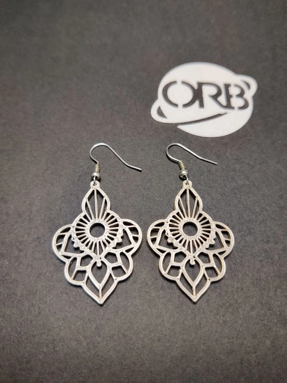 Indian Ornamental Teardrop - Geometric Earrings view 2