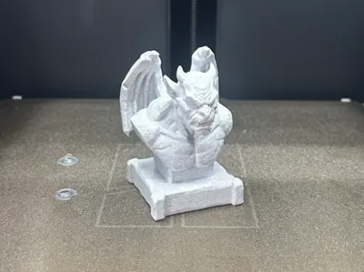 Gothic Gargoyle Bust Sculpture with Pedestal