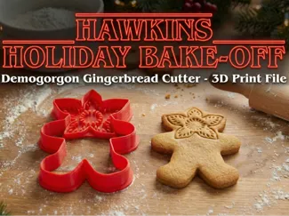 Demogorgon Gingerbread Cookie Cutter & Stamp