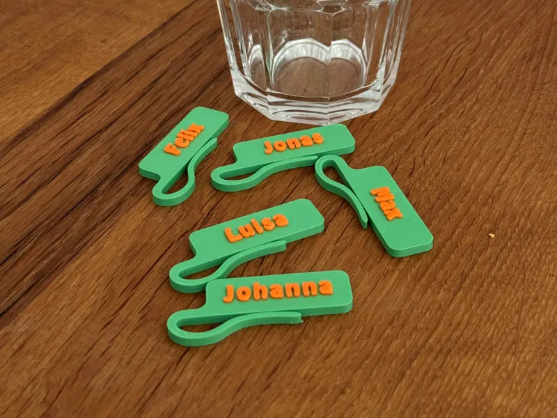 Glasmarker - Glasmarkierer - Glasanhänger - Namen