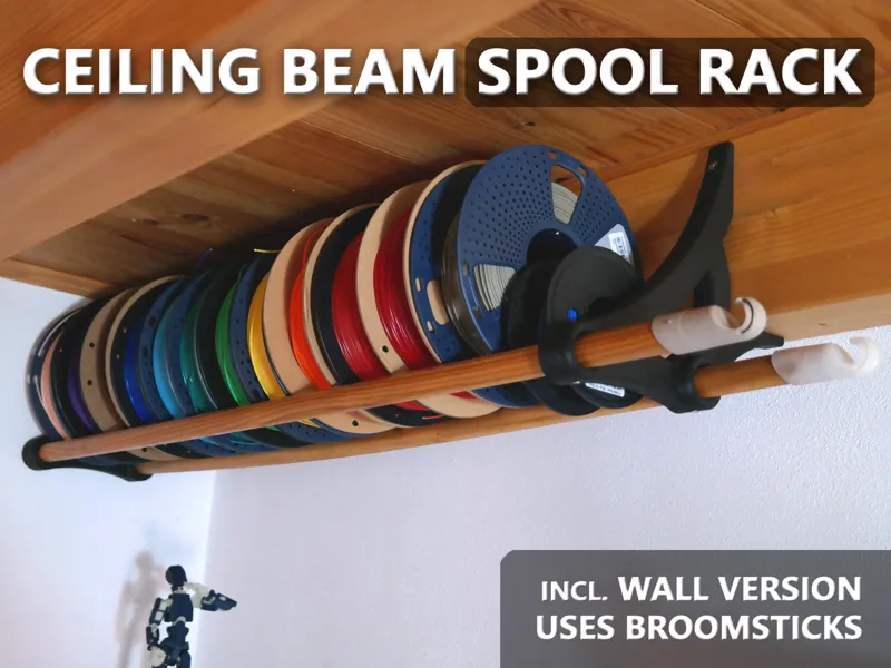Ceiling Beam Spool Rack (+ Wall Version)