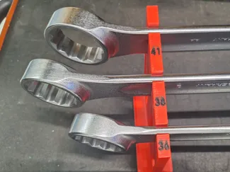 Gridfinity wrench folder for 36-41mm wrenches
