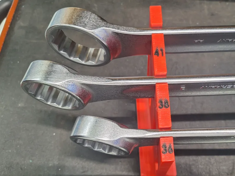 Gridfinity wrench folder for 36-41mm wrenches