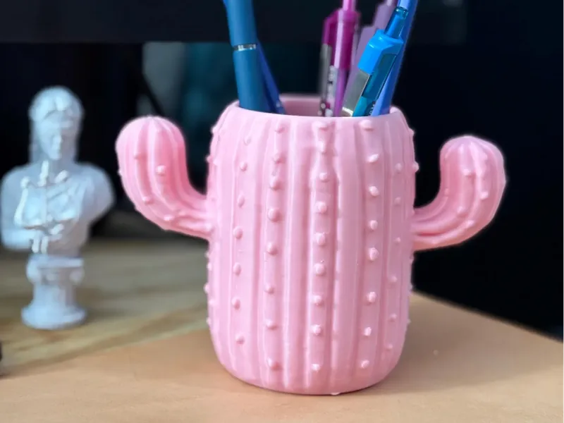 Pink Cactus Pencil Holder 