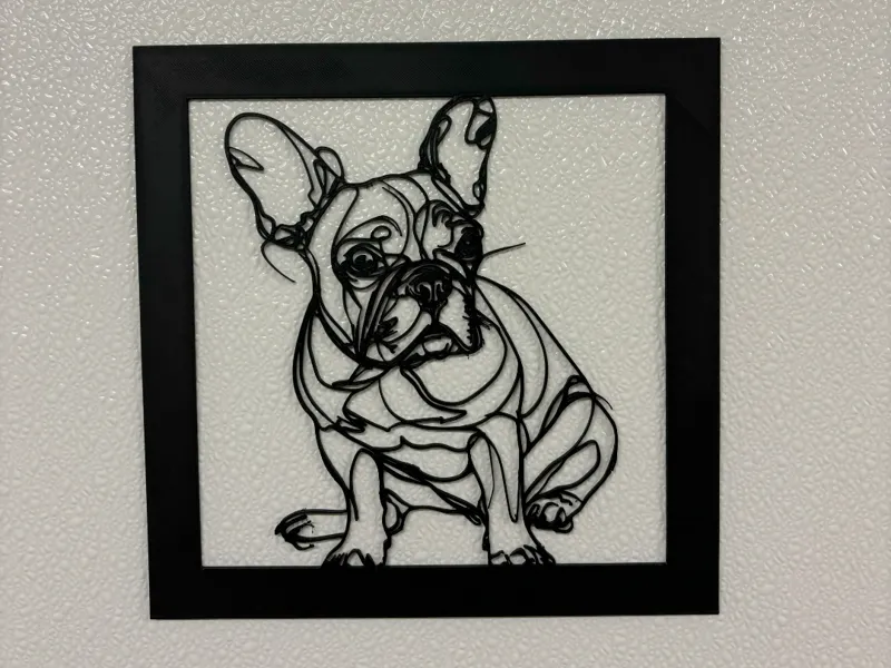 Dog lineart frame decoration French Bulldog