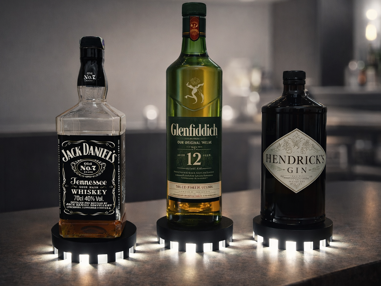 LED Illuminated Bottle Base