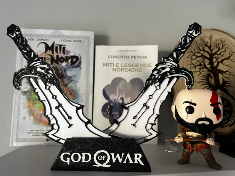 Blade of Chaos Kratos with stand