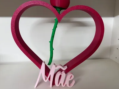 Mother's Heart With Rose