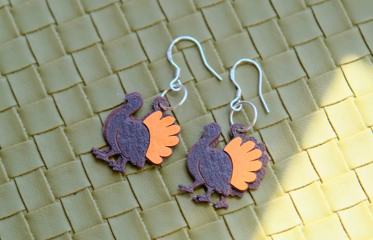 Layered Thanksgiving Turkey Earrings view 3