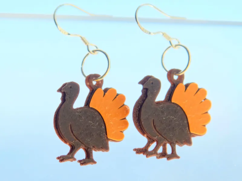 Layered Thanksgiving Turkey Earrings
