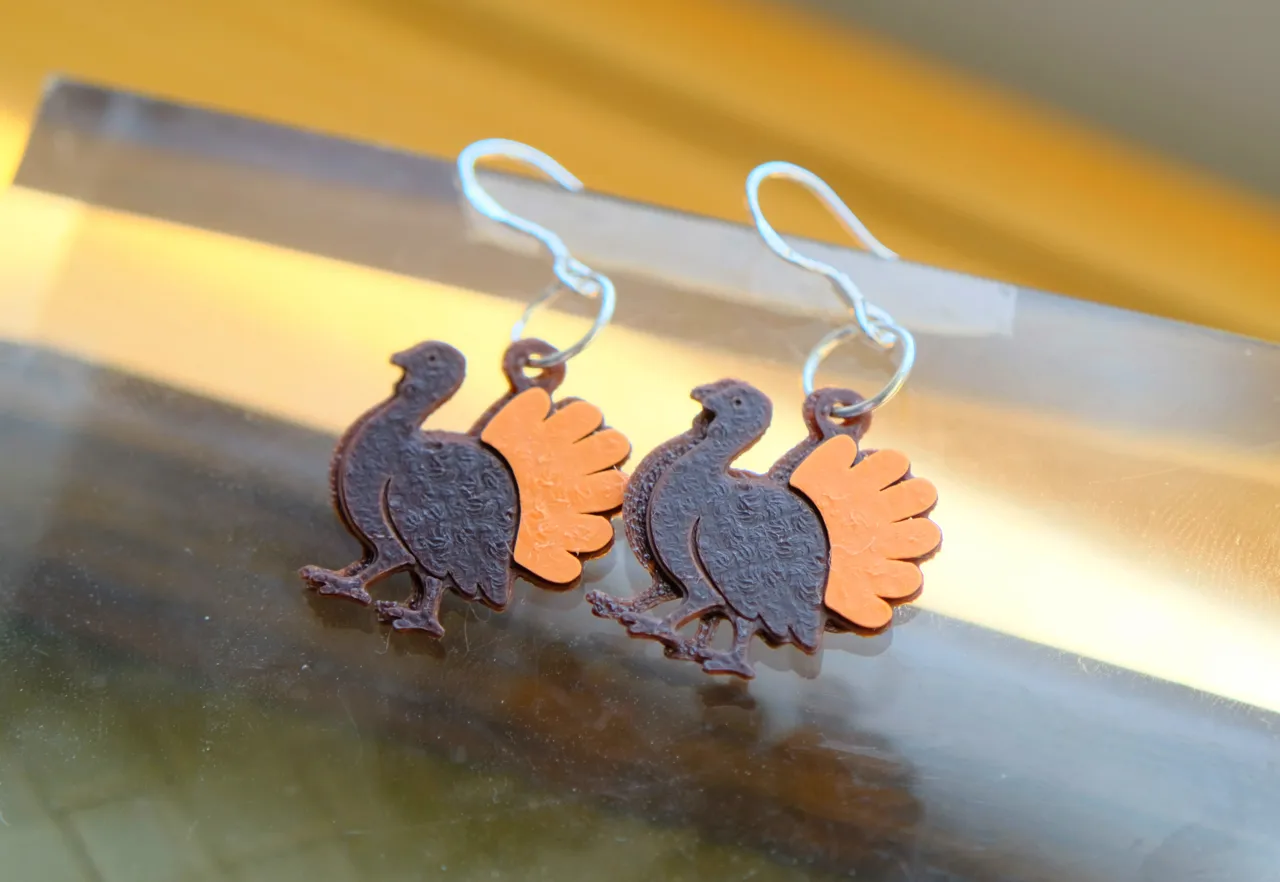 Layered Thanksgiving Turkey Earrings view 2