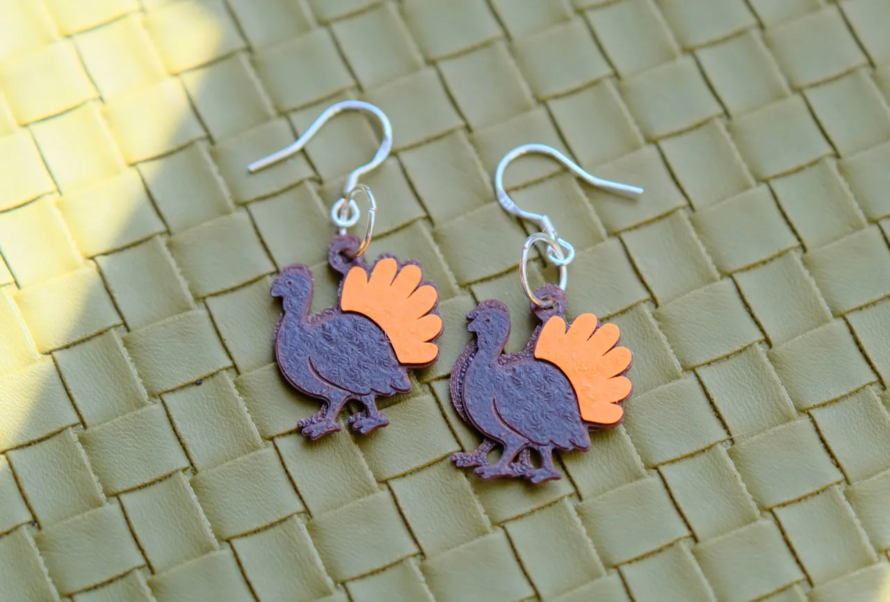 Layered Thanksgiving Turkey Earrings view 4