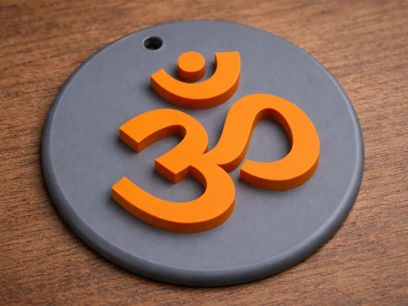 Om (ॐ) Keychain – 50mm Round Compact Design