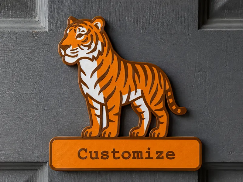 Tiger Customizable Name Sign