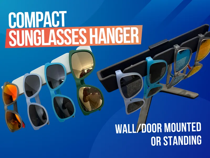 Easy access compact sunglasses hanger