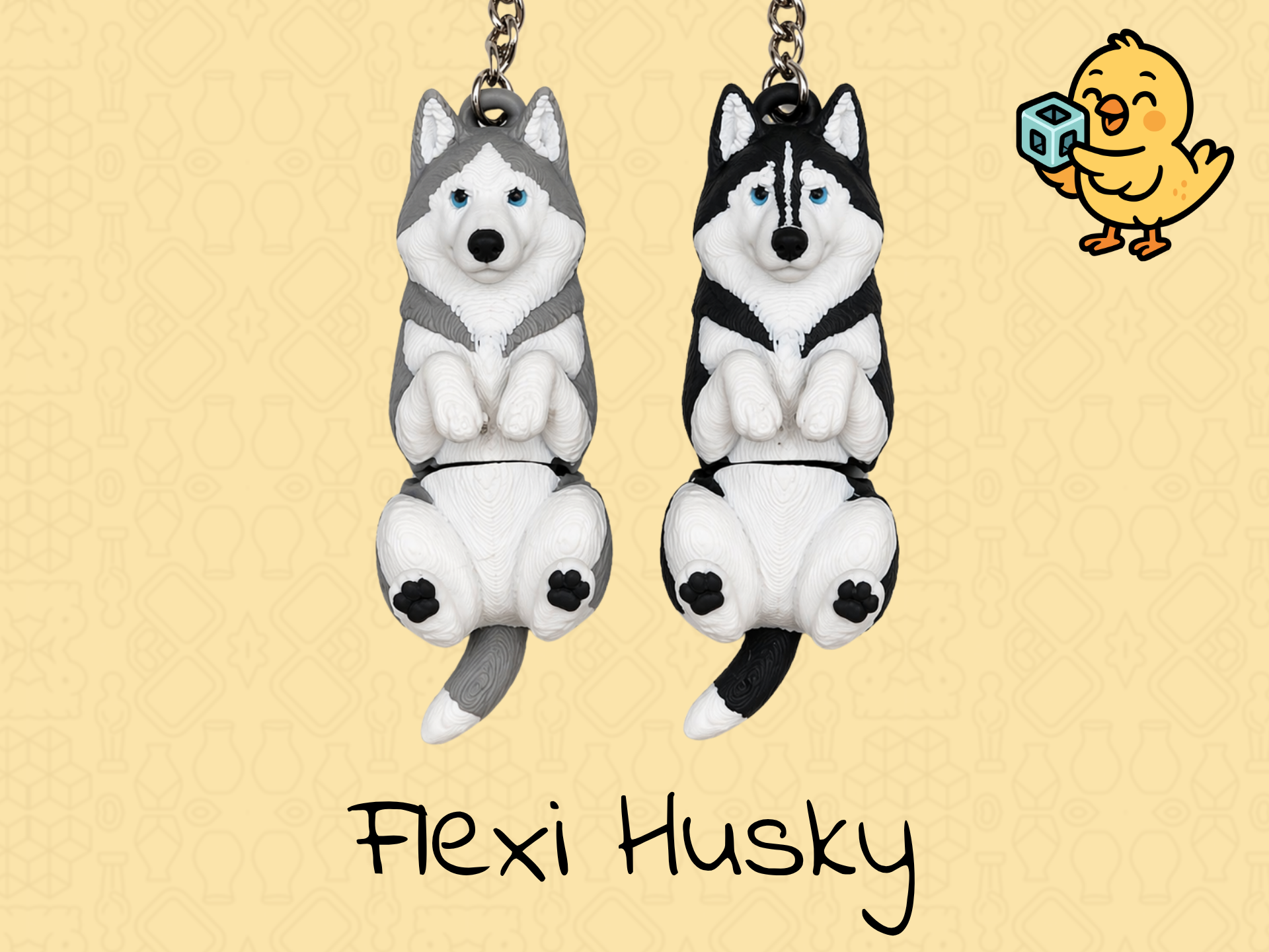 Husky Keychain – Articulated Flexi Cute Dog