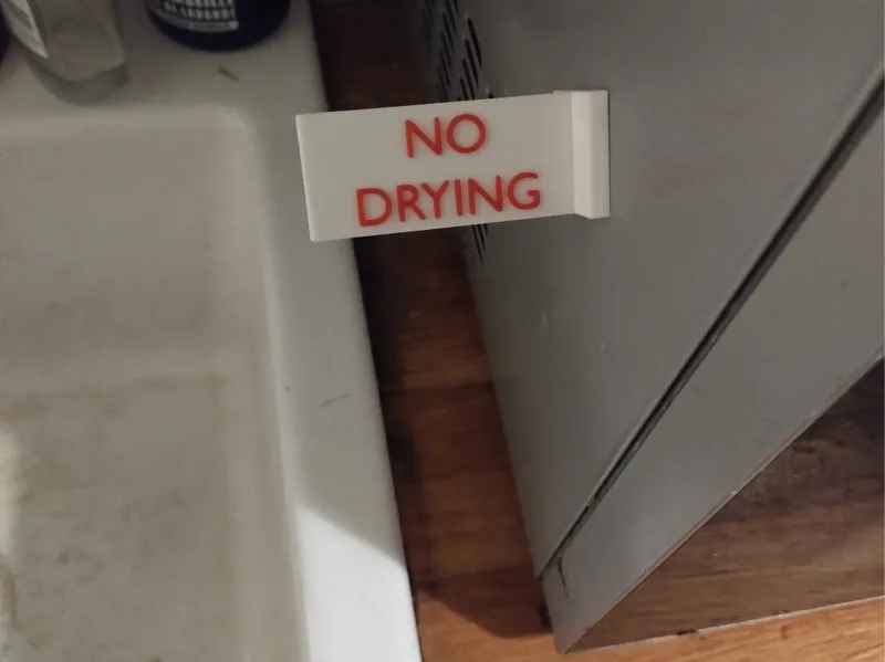 No drying sign