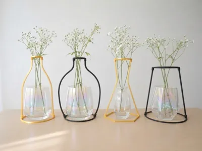 Wire Art Glass Vase Stand Set of 4 Designs