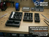 One, Two, and Three Flashlight Gridfinity Holders