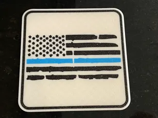 Distressed Thin Blue Line Flag Coaster