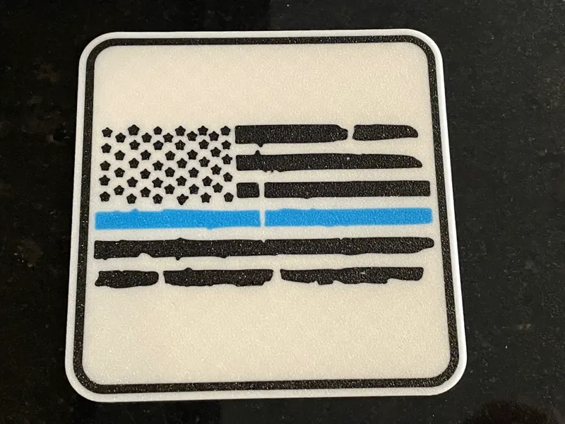 Distressed Thin Blue Line Flag Coaster