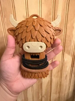 Accesorio para sujetar ligas de cabello: Highland cow hair tie holder — vista de referencia 4
