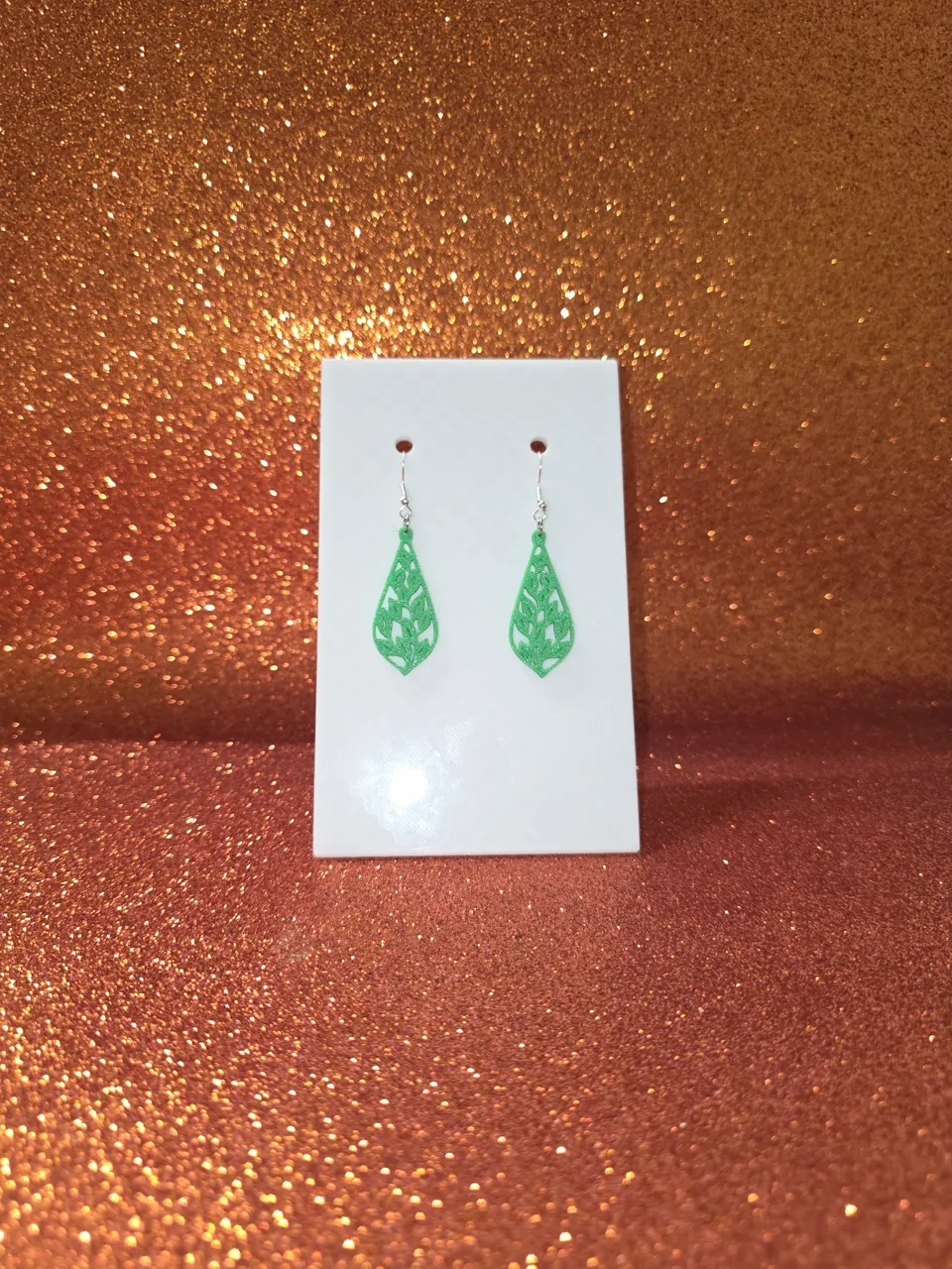 Drop of leaves earrings view 2