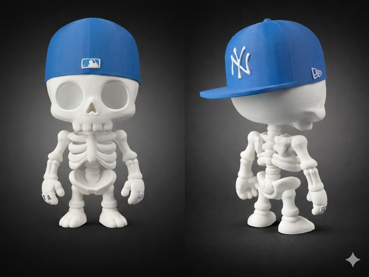 Giant skeleton with custom tattoo, 28cm/NO AMS