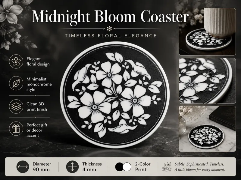 Midnight Bloom Coaster