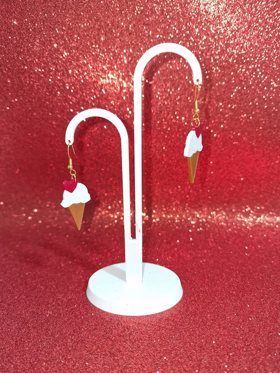 Heart ice-cream earrings view 3