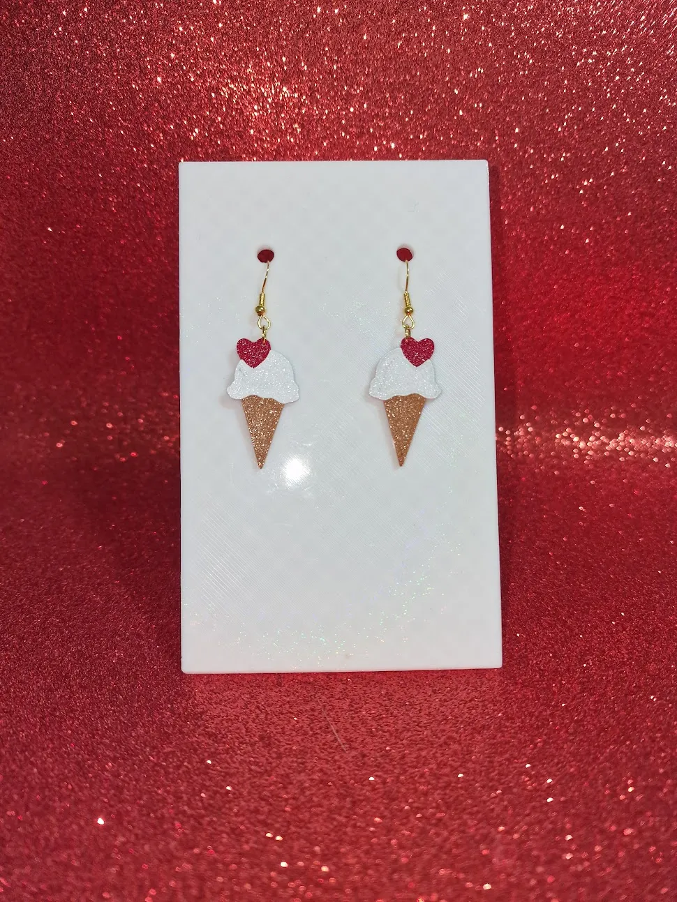 Heart ice-cream earrings view 2