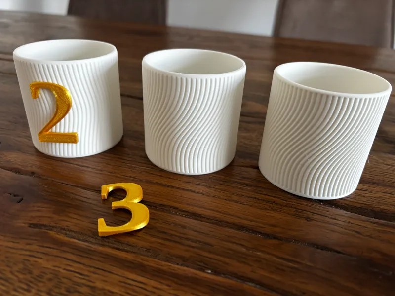 Tischnummern Teelicht Becher
