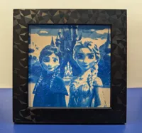 Lithophanie La Reine des Neiges — Elsa et Anna devant le château — photo 3