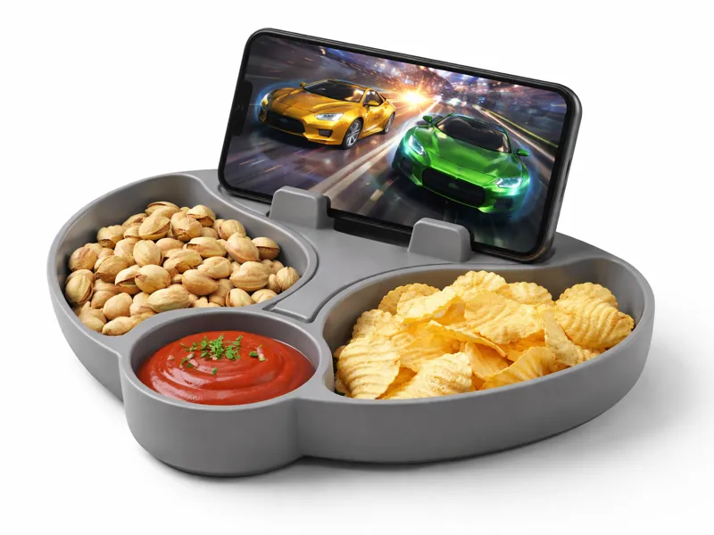 SnackView Tray – Phone Holder Snack Organizer