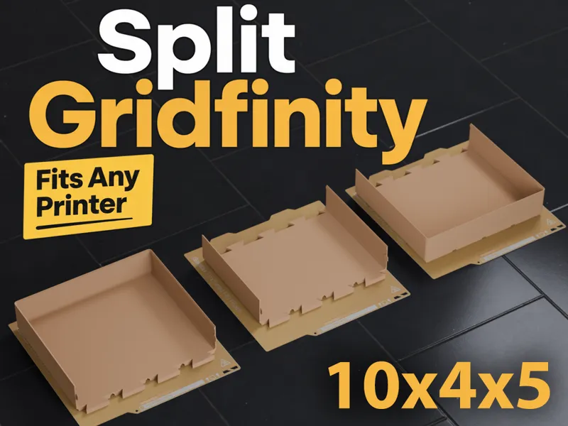 A1 Mini Gridfinity 10x4 Bin 5U Dovetail Split Fit