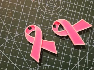 Breast cancer ribbon keychain